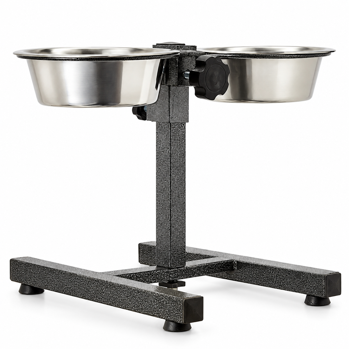 Buddy Dine Duo - H -Shaped Stainless Steel Double Bowl Stand for Pets