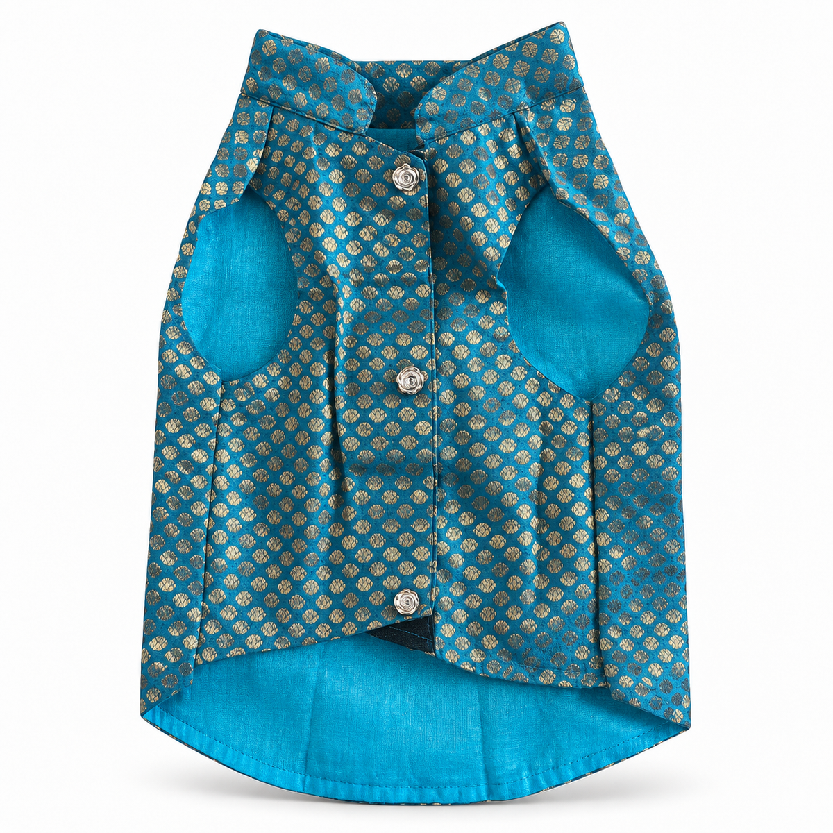 Brocade Blue Sherwani for Dogs