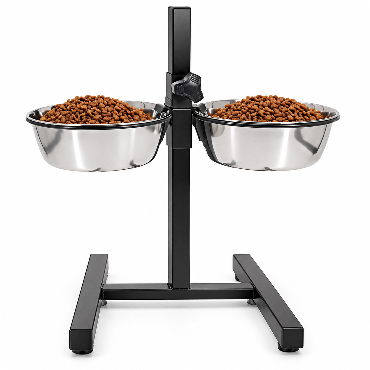 Buddy Dine Duo - H -Shaped Stainless Steel Double Bowl Stand for Pets