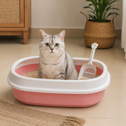 Cat tray and scooper