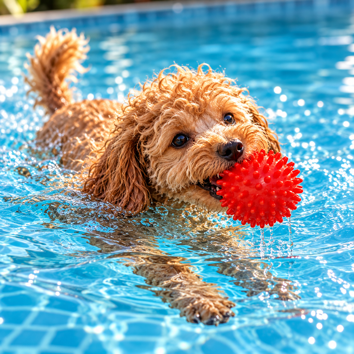 Spiky Red Bounce Ball for Pets