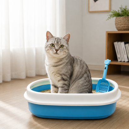 Cat tray and scooper
