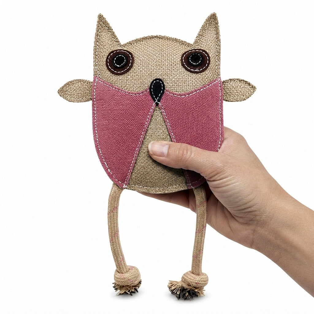 Olly - Owl-Shaped Jute Dog Toy